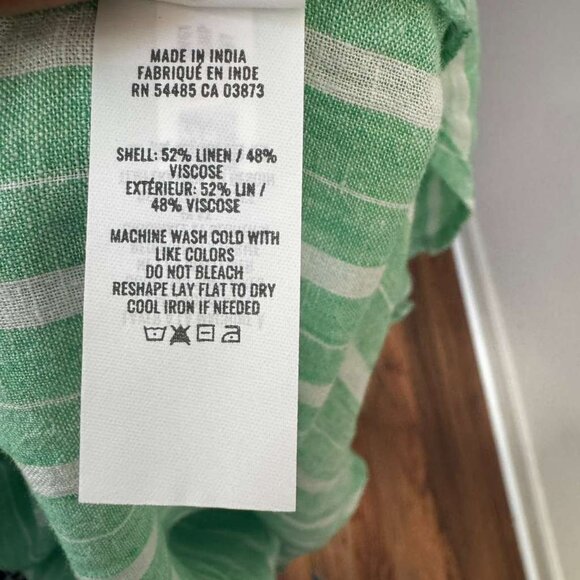 NWT Aerie Womens Pool To Party Linen Blend Cover Up Green White Stripe Size  S - Picture 7 of 7
